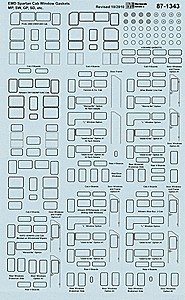 Railroad Decal Set -- Window Gaskets for Spartan Cab EMD MP, SW, GP & SD Locos, HO, Microscale Industries Inc 871343