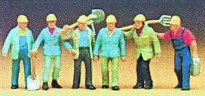 Working People -- Track Gang with Tools pkg(6), HO, Preiser Kg 10033