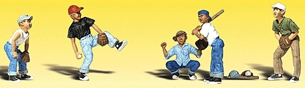 Baseball Players I - Scenic Accents(R) -- pkg(5), N, Woodland Scenics 2145