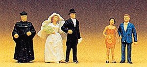 Wedding Participants -- Protestants pkg(5), HO, Preiser Kg 14057