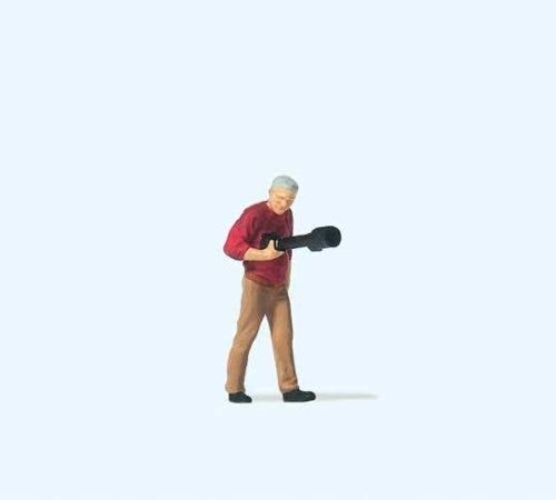 Photographer with Super Zoom Lens Individual Figure, HO, Preiser Kg 28245