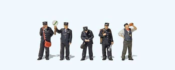 Rhatetian RhB Railway Personnel -- pkg(5), HO, Preiser Kg 10814