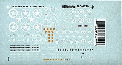 Military - United States - Vehicle Decals -- Mini-Cal All Vehicles - Tanks, Jeeps, etc., HO, Microscale Industries Inc 4279