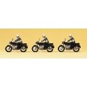 Military - Modern German Army (BW) - Figures -- Military Police on Motorcycles pkg(3), HO, Preiser Kg 16833
