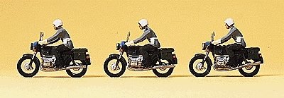 Military - Modern German Army (BW) - Figures -- Military Police on Motorcycles pkg(3), HO, Preiser Kg 16833