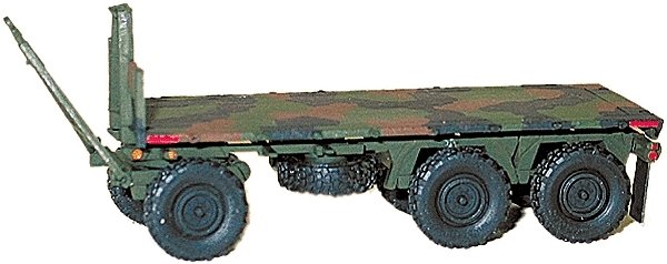 Military - Modern US Army - Heavy Trailer -- M1076 3-Axle Wagon-Type Flatbed (Use w/M1074 Tra, HO, Trident Miniatures 81011