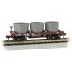 Old-Time Wood Tank Car with 3 Tanks - Ready to Run -- United States Military Railroad (red, b, N, Bachmann Industries 15554