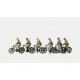 Former German Army WWII - Unpainted Figures -- Bicycle Unit Cycling & Walking, 6 Figures & 6 Bicycles, HO, Preiser Kg 16596