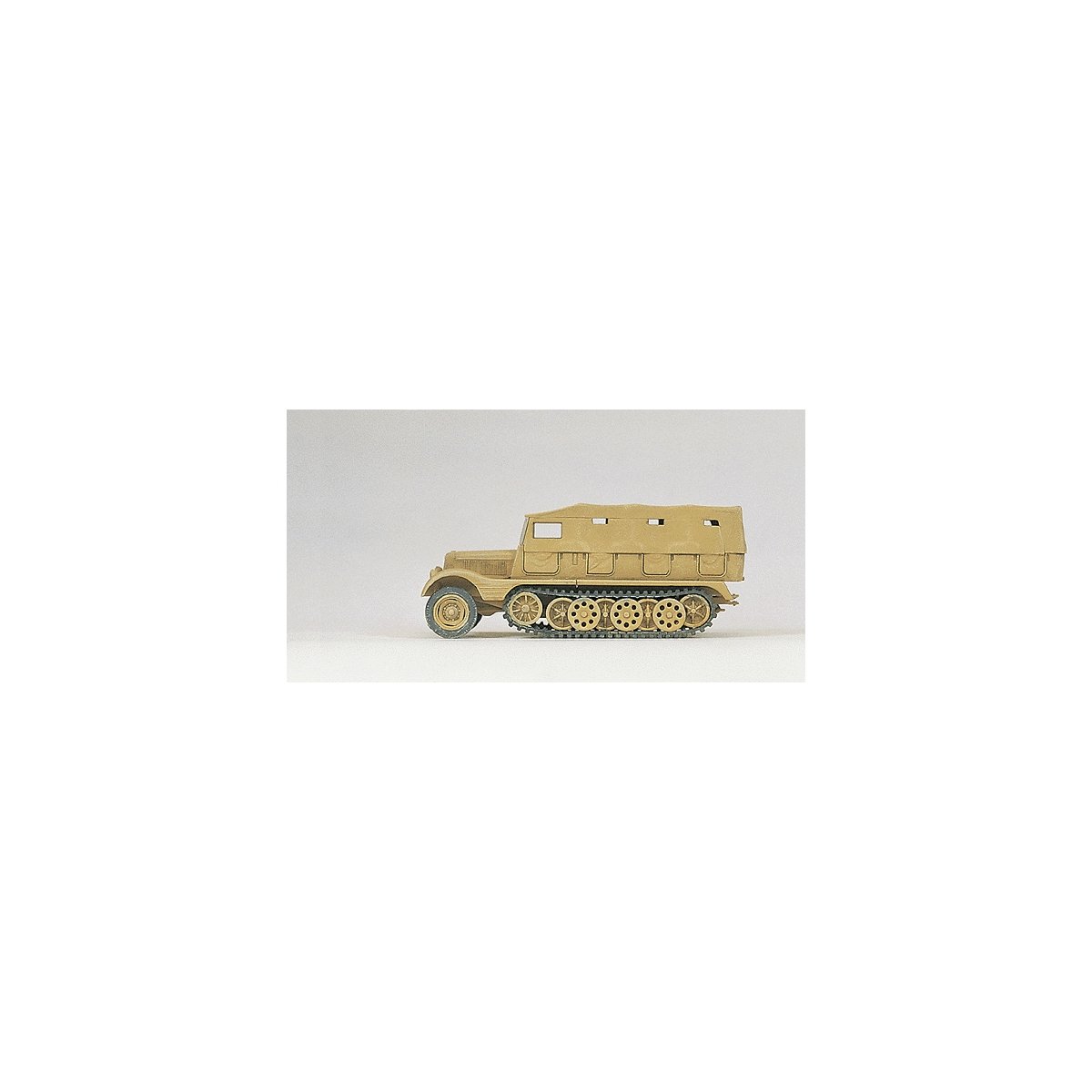 Former German Army WWII SdKfz 11 Series Medium Half-Track (Plastic Kit) -- Closed Version - Desert Ta, HO, Preiser Kg 16562