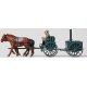 Former German Army WWII - Horse-Drawn Transport (Plastic Kit) -- Unpainted Field Kitchen w/2-Horse Hi, HO, Preiser Kg 16507