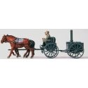 Former German Army WWII - Horse-Drawn Transport (Plastic Kit) -- Unpainted Field Kitchen w/2-Horse Hi, HO, Preiser Kg 16507
