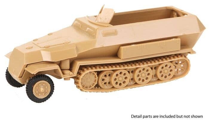 Sdkfz 251 Series Half-Track - German Army - Kit -- 3 Model C Armored Personnel Carrrier - Com, HO, Trident Miniatures 90396