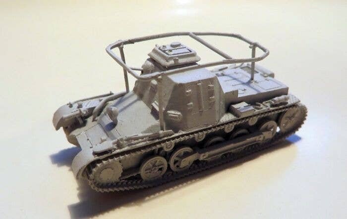 Former German Army WWII Light Tanks -- Sd.Kfz. 265 Panzerbefehlswagen / Panzer I Ausf. A Comm, HO, Trident Miniatures 87115