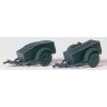 Military - Former German Army WWII - Trailers (Plastic Kit) -- SdAnh 51 w/Muntions & Tools pkg(2), HO, Preiser Kg 16574