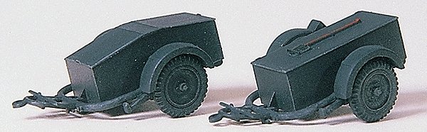 Military - Former German Army WWII - Trailers (Plastic Kit) -- SdAnh 51 w/Muntions & Tools pkg(2), HO, Preiser Kg 16574