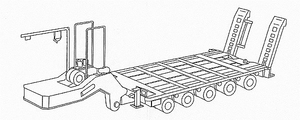 Military - US/NATO - Trailer (Resin & Metal Kit) -- M1000 5-Axle Heavy-Duty Flatbed, HO, Trident Miniatures 81002