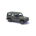 1990 Mercedes-Benz G-90 SUV - Assembled -- German Army Referee Vehicle (green, white, German , HO, Busch Gmbh & Co Kg 51442