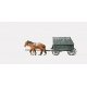 Former German Army WWII Horse-Drawn Transport (Plastic Kit) -- Replacement Type w/2 Figures & 2 Horse, HO, Preiser Kg 16588