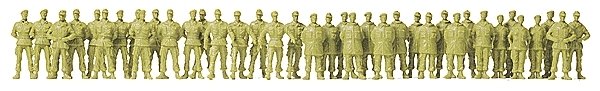 Military - Modern German Army (BW) - Unpainted Figures -- Soldiers Walking & Standing pkg(39), HO, Preiser Kg 16543