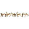 Former German Army WWII Unpainted Figures -- Standing Cavalrymen w/Horses 1939-45 (5 Men, 5 Horses), HO, Preiser Kg 16607