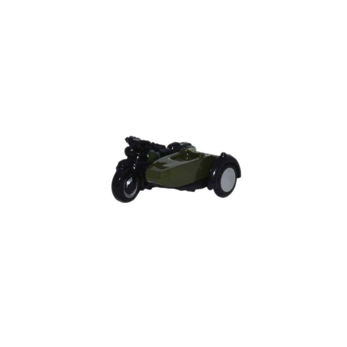 BSA Motorcycle w/Sidecar - Assembled -- British Army (black, green), N, Oxford Diecast NBSA005