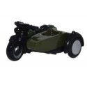 BSA Motorcycle w/Sidecar - Assembled -- British Army (black, green), N, Oxford Diecast NBSA005