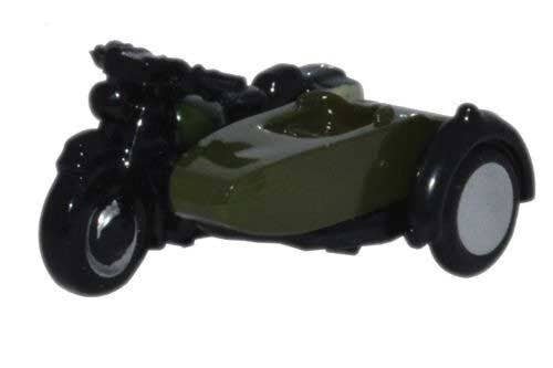 BSA Motorcycle w/Sidecar - Assembled -- British Army (black, green), N, Oxford Diecast NBSA005