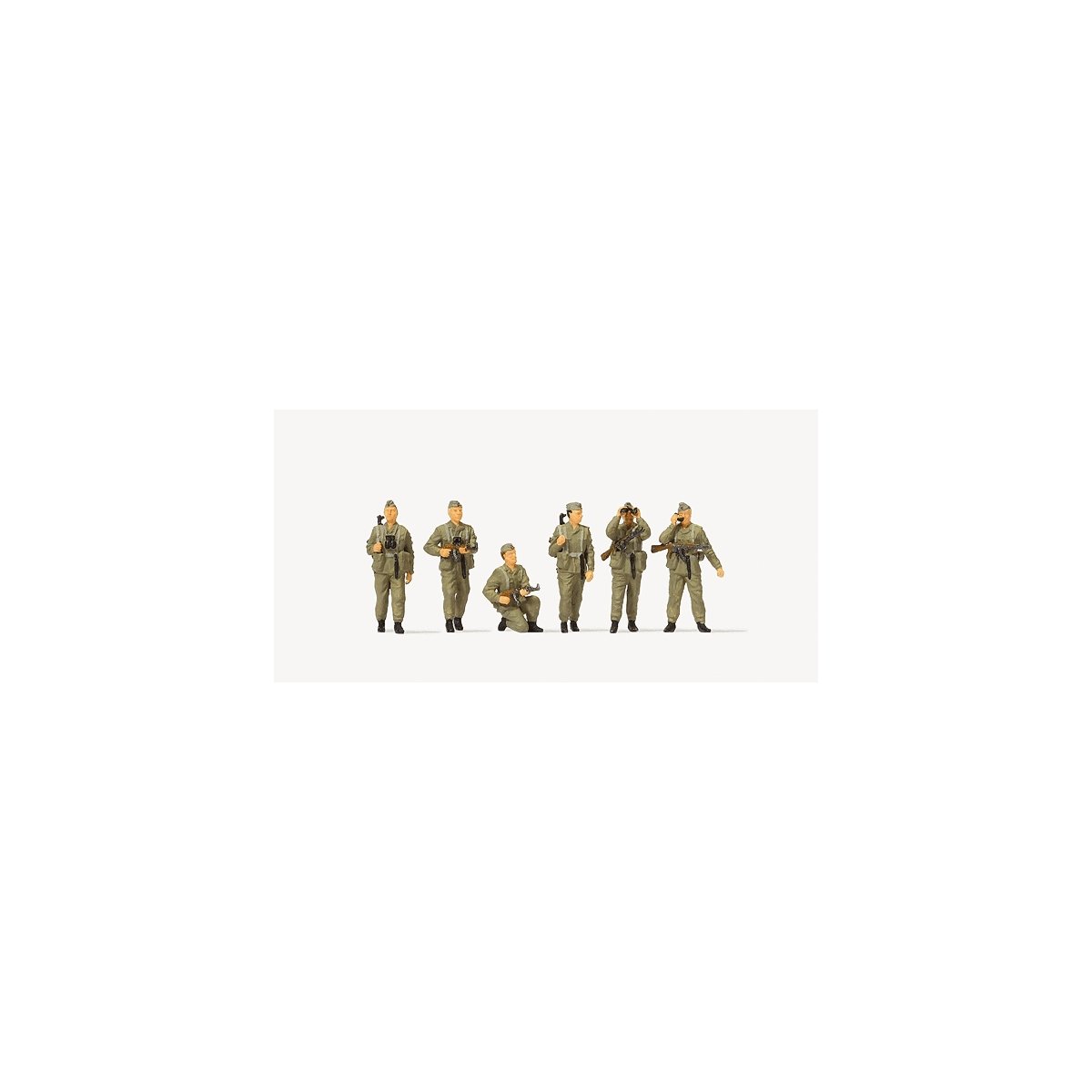 Former East German Army (NVA) - Unpainted Figure Set -- German Democratic Republic Frontier Guards pk, HO, Preiser Kg 16601