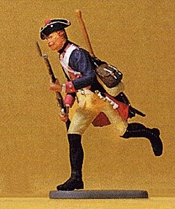 Prussian Army Circa 1756, 7th Infantry 1/24 Scale -- Musketeer Running, 1/24, Preiser Kg 54136