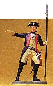 Prussian Army Circa 1756, 7th Infantry 1/24 Scale -- Officer of Musketeers w/Spontoon, 1/24, Preiser Kg 54133