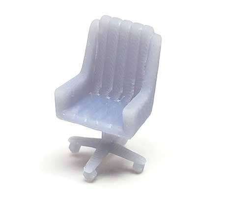 Desk Chair -- Unpainted 3D Printed Part, HO, All Scale Miniatures 871975