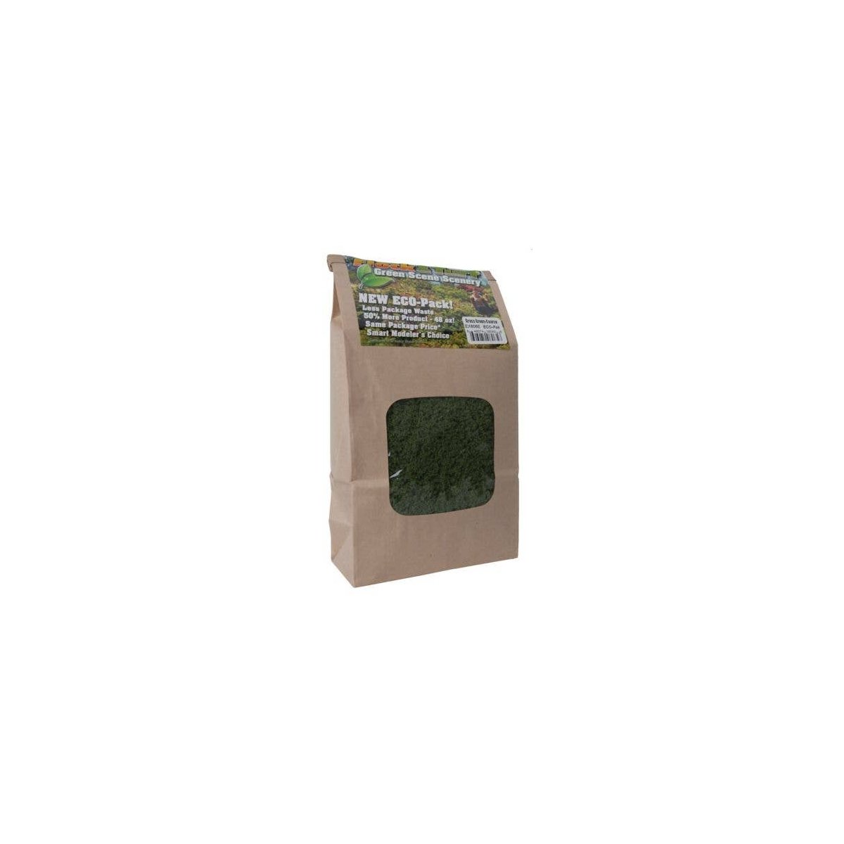 Flock & Turf Ground Cover ECO Pack Bag - 48oz 1.4L -- Coarse - Grass Green, All Scales, Scenic Express 806E