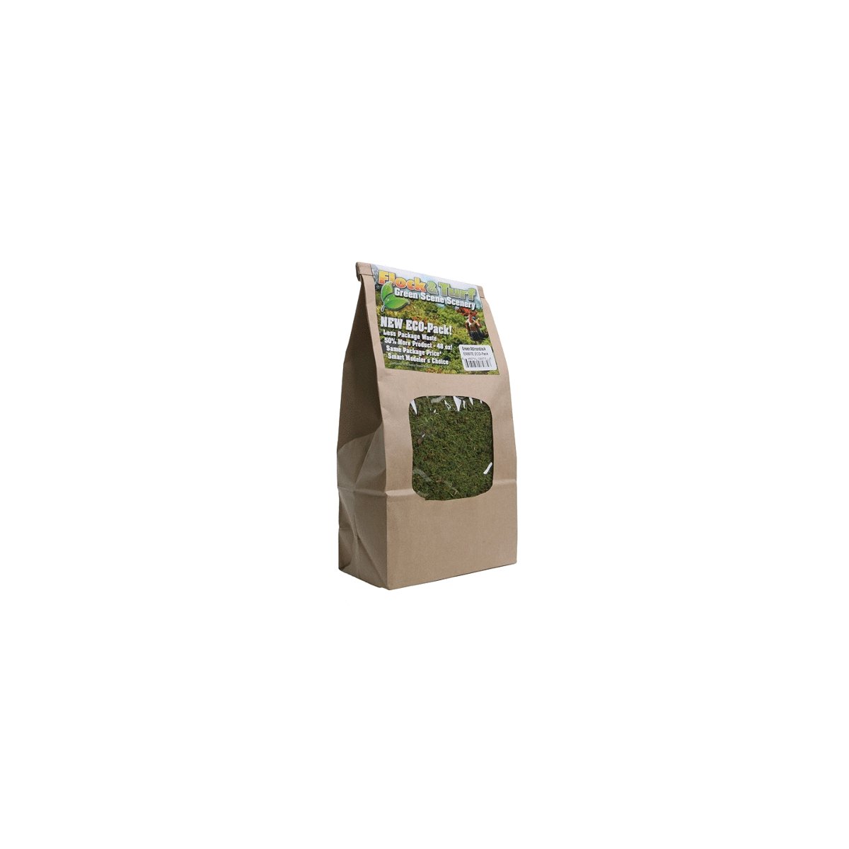 Flock & Turf Ground Cover ECO Pack Bag - 48oz 1.4L -- Adirondack Green Blend, All Scales, Scenic Express 897E