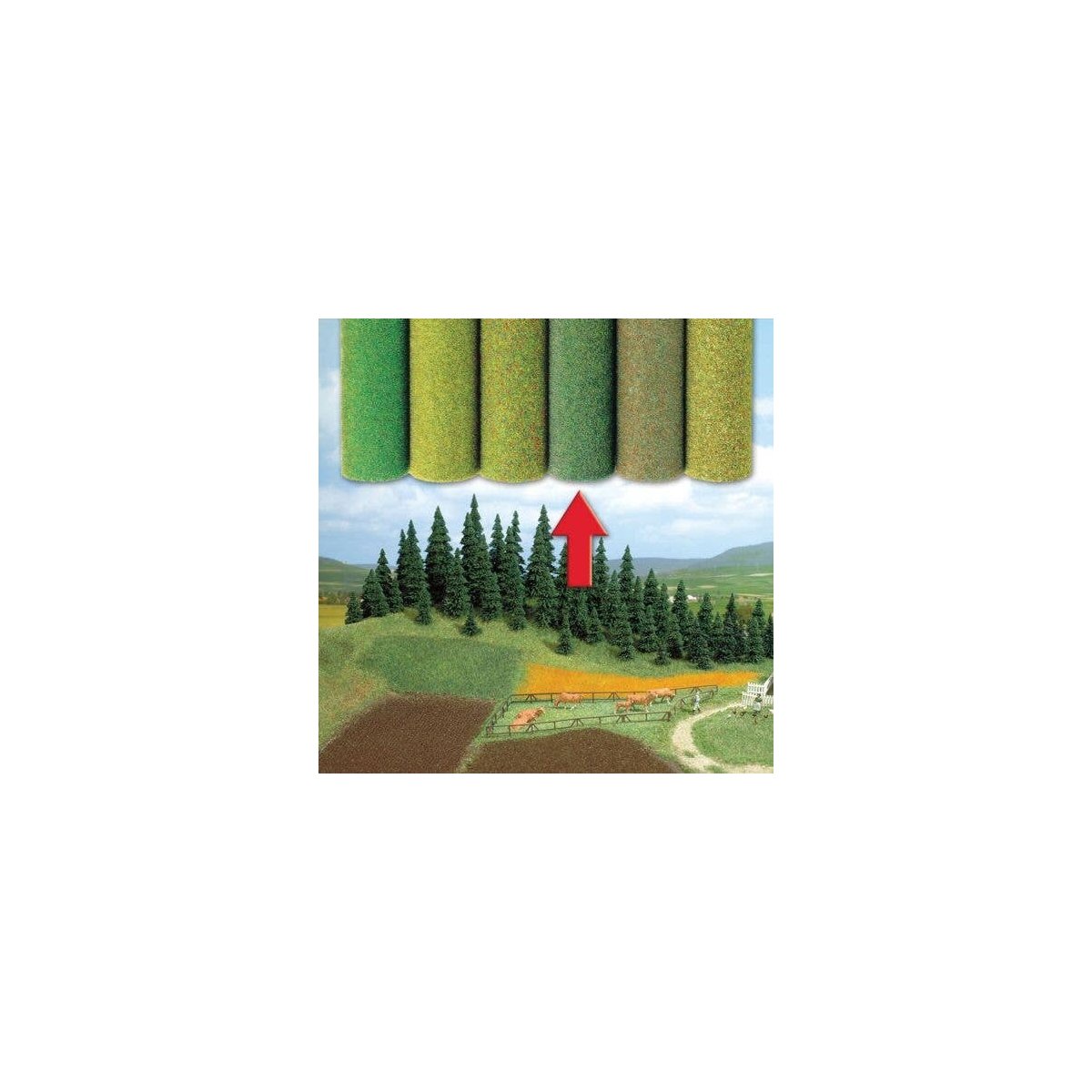 Large Grass Mat -- Grass w/Colored Shadows 78-3/4 x 31-1/2′ 200 x 80cm, All Scales, Busch Gmbh & Co Kg 7233