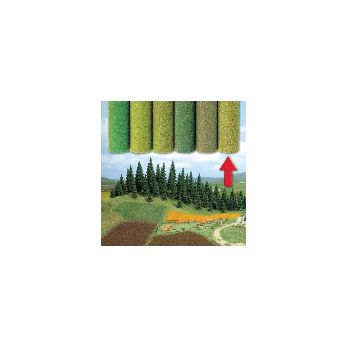 Large Grass Mat -- 4-Color Mix - 78-3/4 x 31-1/2′ 200 x 80cm, All Scales, Busch Gmbh & Co Kg 7236