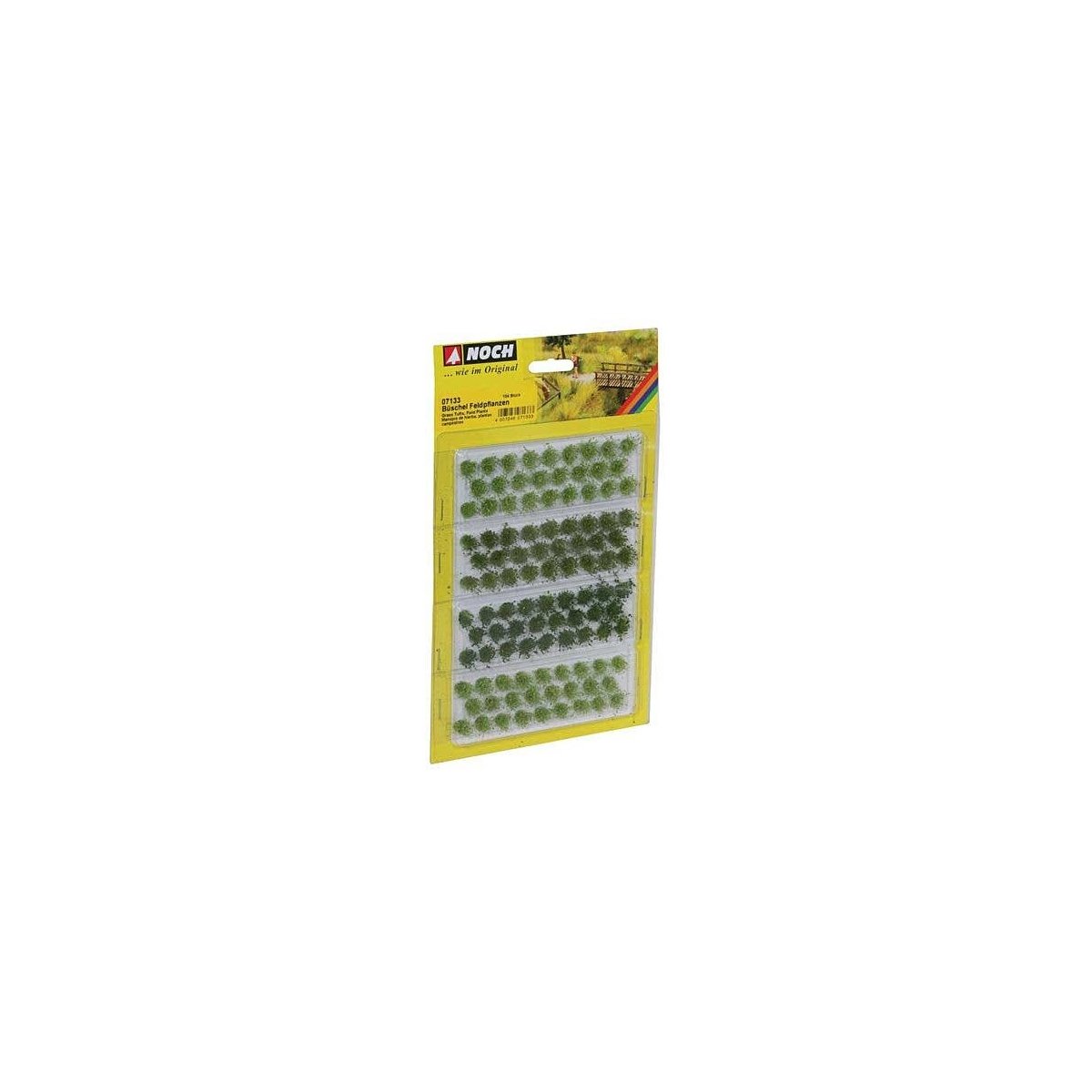 Grass Tufts -- Light, Medium and Dark Green Field Plants, 1/4′ 6mm Fibers pkg(104), All Scales, Noch Gmbh & Co 7133