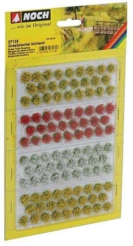 Grass Tufts -- Flowering Plants - Yellow, Red, White 1/4′ 6mm Fibers pkg(104), All Scales, Noch Gmbh & Co 7135