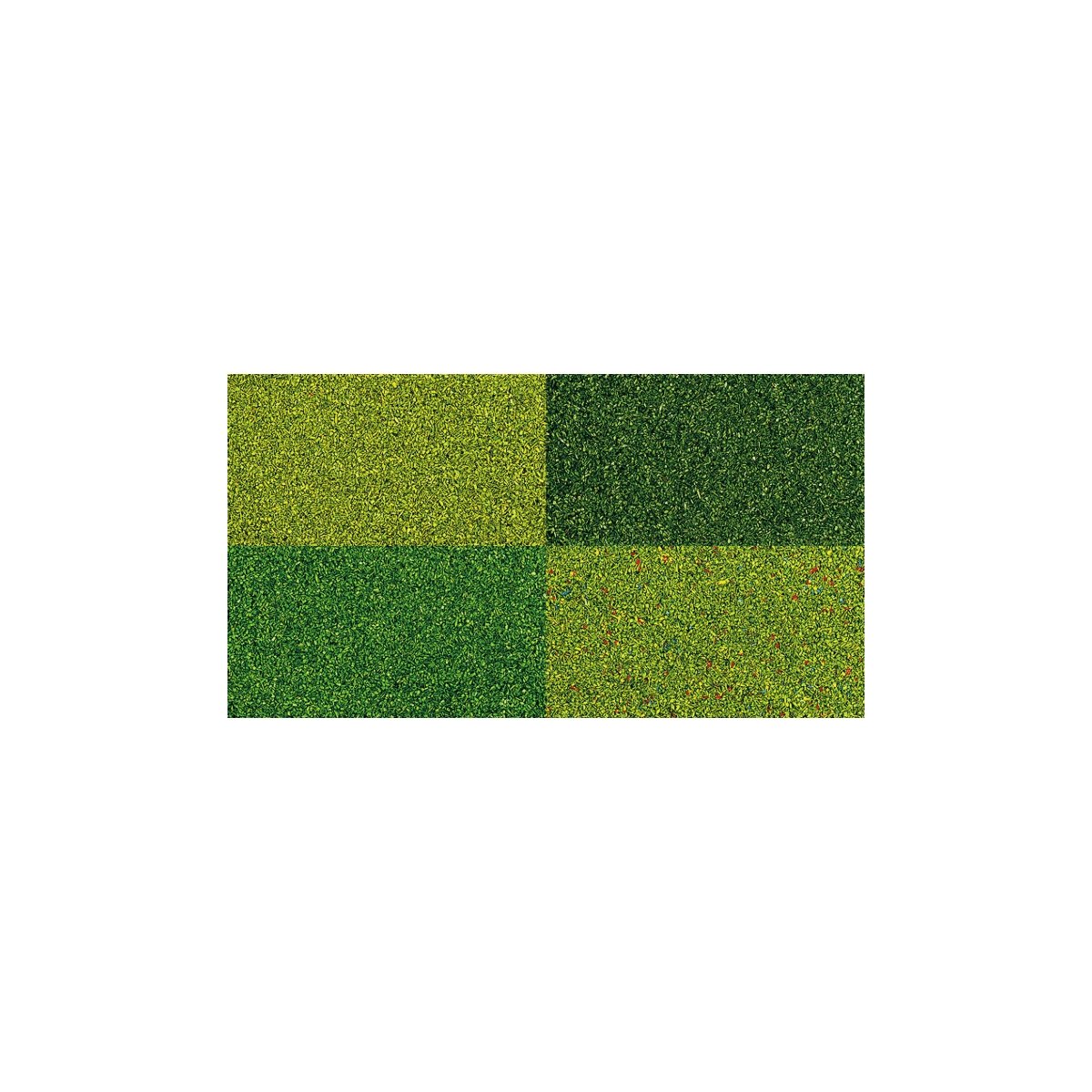 Scatter Material Ground Cover Set -- 1 Each: Dark Green, Spring Green, Summer Green & , All Scales, Busch Gmbh & Co Kg 7050