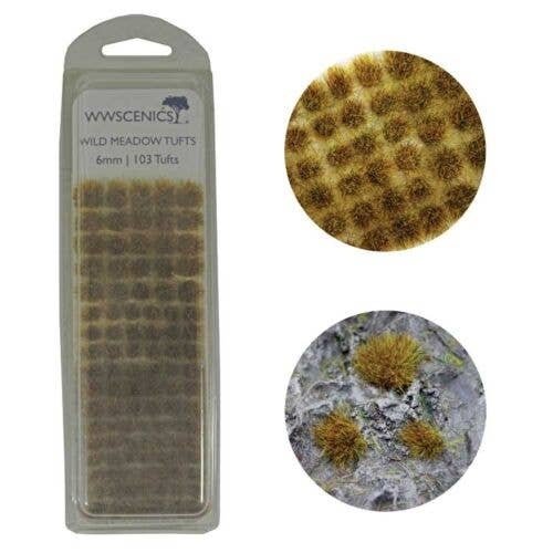 Grass Tufts 1/4′ 6mm -- Wild Meadow pkg(103), All Scales, Peco W3TWM6