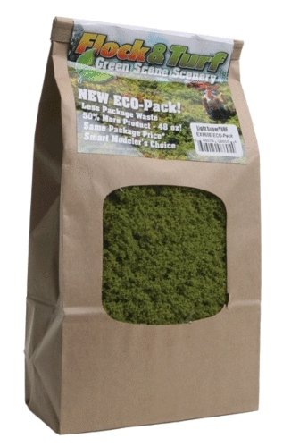 Super Turf Ground Cover ECO Pack Bag - 48oz 1.4L -- Light Green, All Scales, Scenic Express 860E