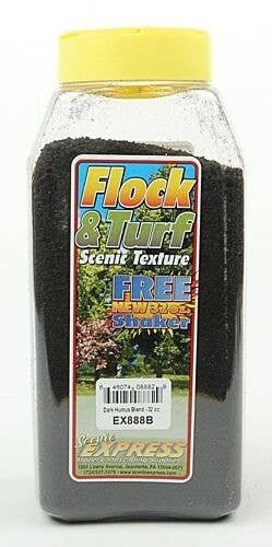 Flock & Turf - Scenic Foams & Ground Textures - Blended Tones - 32 Ounces -- Dark Humus Bl, All Scales, Scenic Express 888B