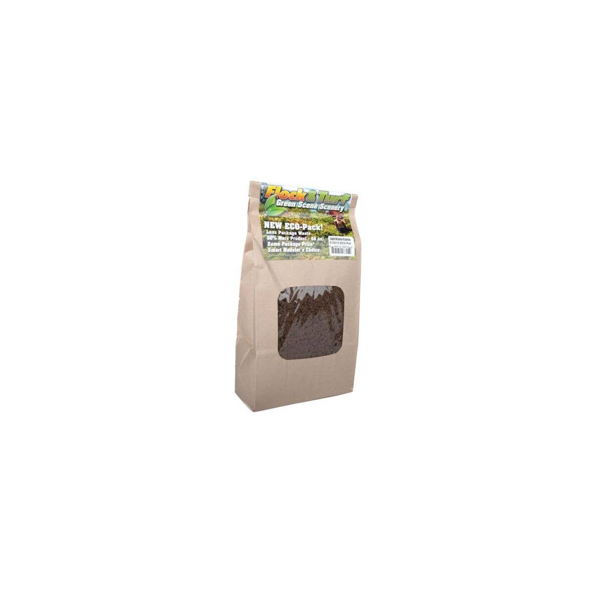 Flock & Turf Ground Cover ECO Pack Bag - 48oz 1.4L -- Coarse - Light Brown, All Scales, Scenic Express 831E