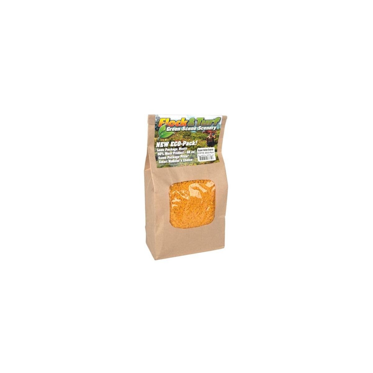 Flock & Turf Ground Cover ECO Pack Bag -- Aspen Yellow Coarse 48oz 1.4l, All Scales, Scenic Express 873E