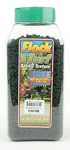 Flock & Turf - Scenic Foams & Ground Textures - Green Tones - 32 Ounces -- Hazy Green - Co, All Scales, Scenic Express 818B