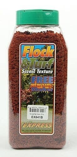 Flock & Turf - Scenic Foams & Ground Textures - Brown Tones - 32 Ounces -- Georgia Clay - , All Scales, Scenic Express 841B
