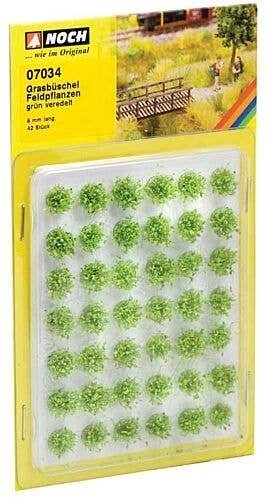 Grass Tufts Mini Set -- Green Field Plants 1/4′ 6mm pkg(42), All Scales, Noch Gmbh & Co 7034