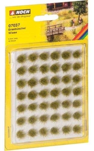 Grass Tufts Mini Set -- Meadow 1/4′ 6mm pkg(42), All Scales, Noch Gmbh & Co 7037
