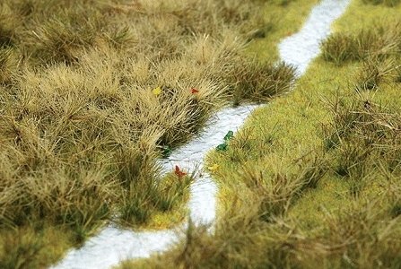 Thinning Grass Pad - 11-11/16 x 8-1/4′ 29.7 x 21cm -- Grass Meadow w/Stream, HO, Busch Gmbh & Co Kg 1313