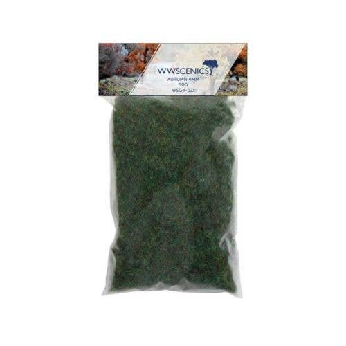 Static Grass 5/32′ 4mm Fibers -- Autumn 1.8oz 50g, All Scales, Peco WSG4021