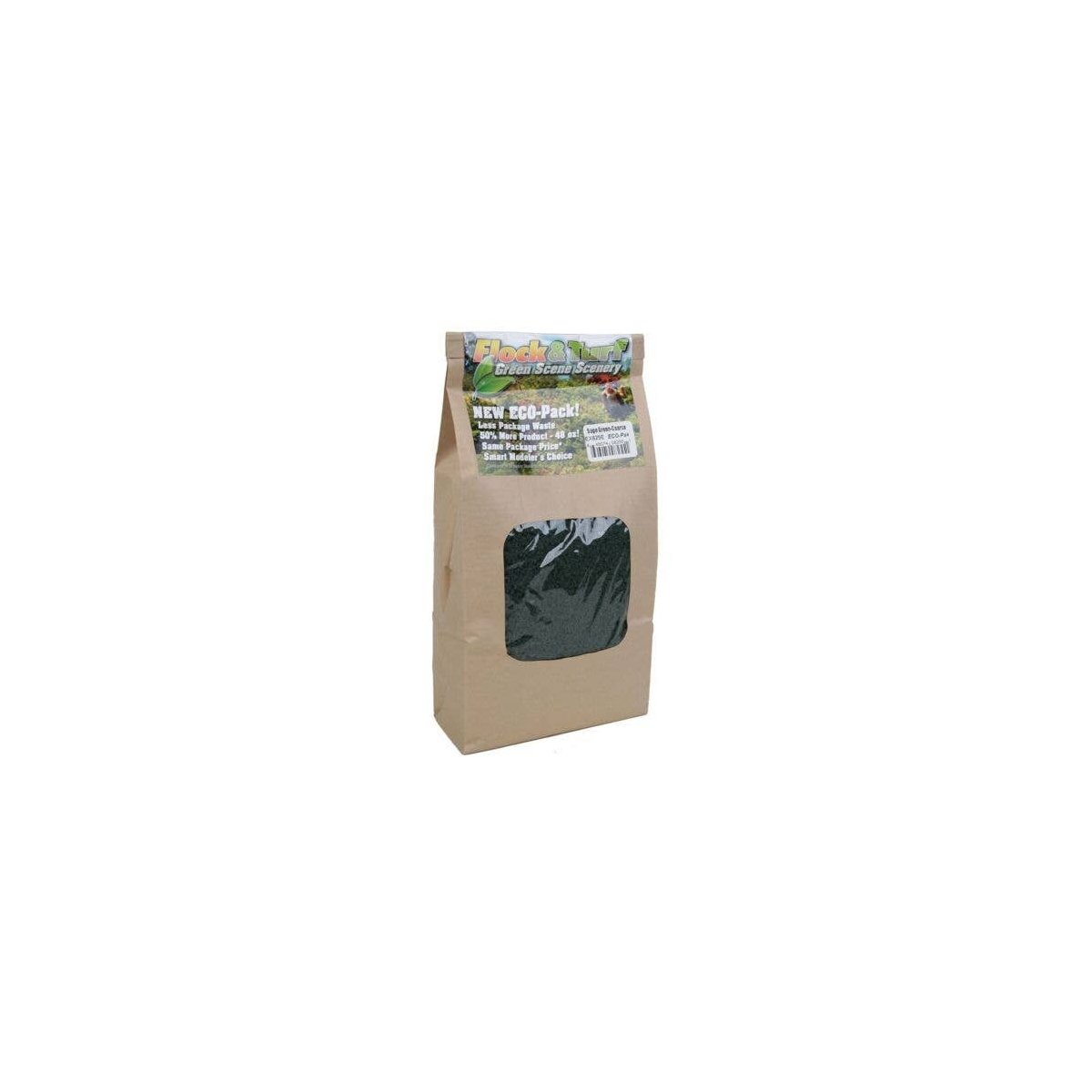 Flock & Turf Ground Cover ECO-Pak - 48oz 1.4L -- Coarse - Sage Green, All Scales, Scenic Express 825E